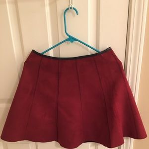 Betu Wine Red Suede Skirt (size 38)